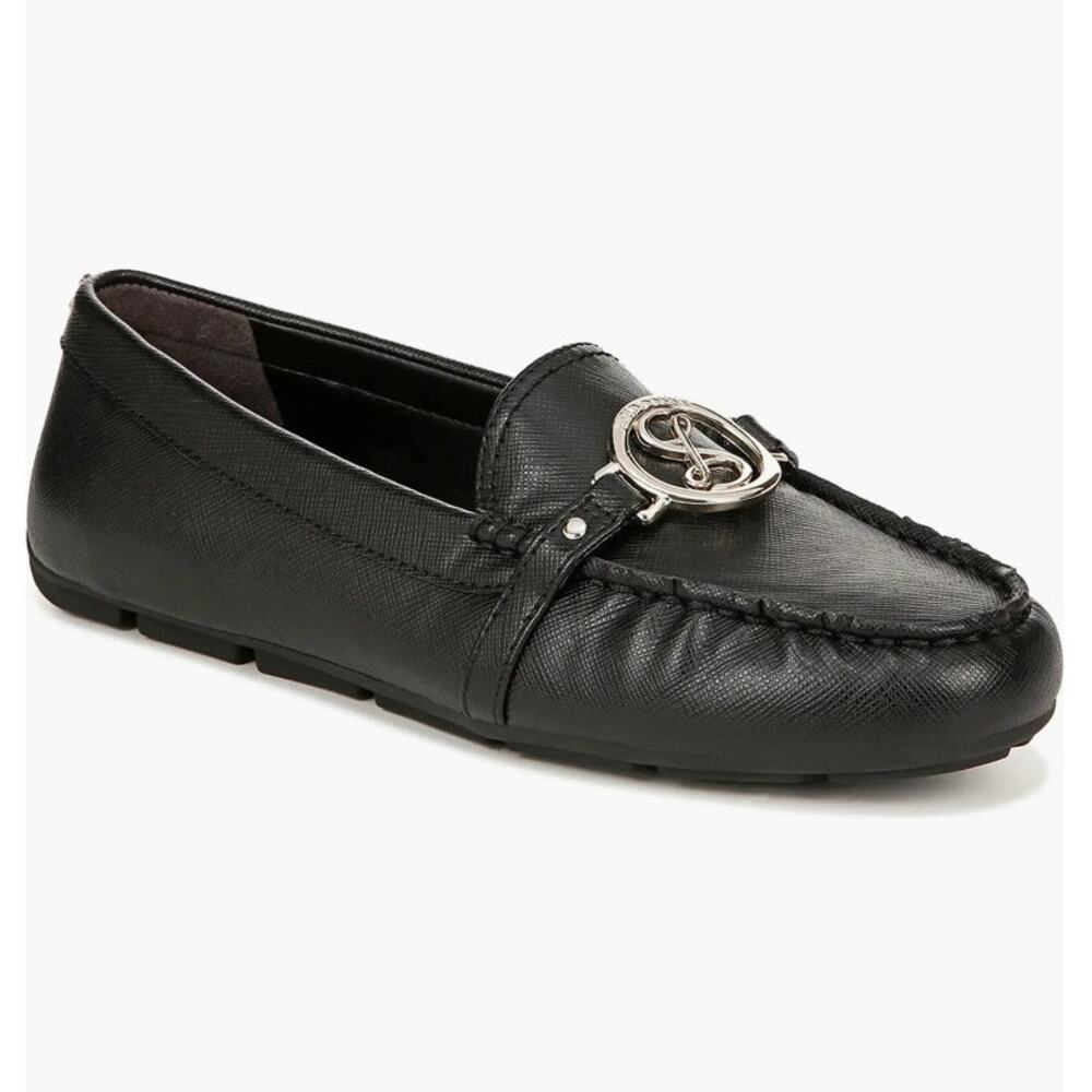 Sam & Libby Womens Lanie Logo‎ Driver Loafers Black Size 9